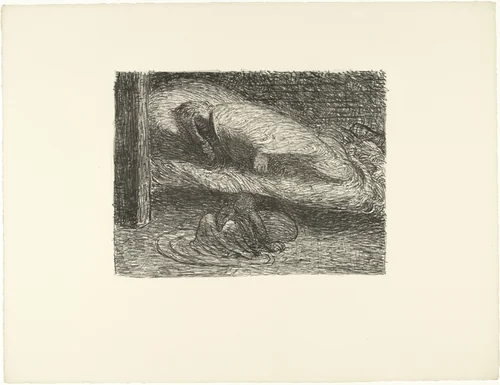Dreaming Youth (Träumender Jüngling) from The Dead Day (Der tote Tag) by Ernst Barlach, print, 1910