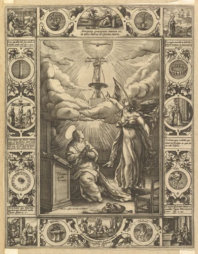 Ave Maria, from "Allegorical Scenes on the Life of Christ, from Christian and Profane Allegories" by Hendrick Goltzius, print, 1560-1617