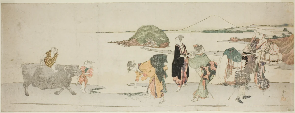 At the Beach of Shichirigahama by Ryuryukyo Shinsai, print, 1805