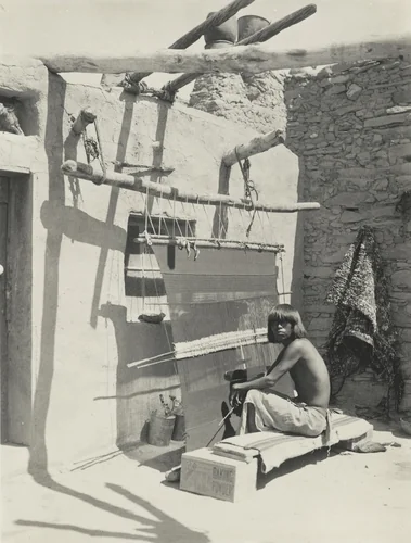 Hopi Towns, Blanket Maker, Oraibi by Adam Clark Vroman, photograph, 1902