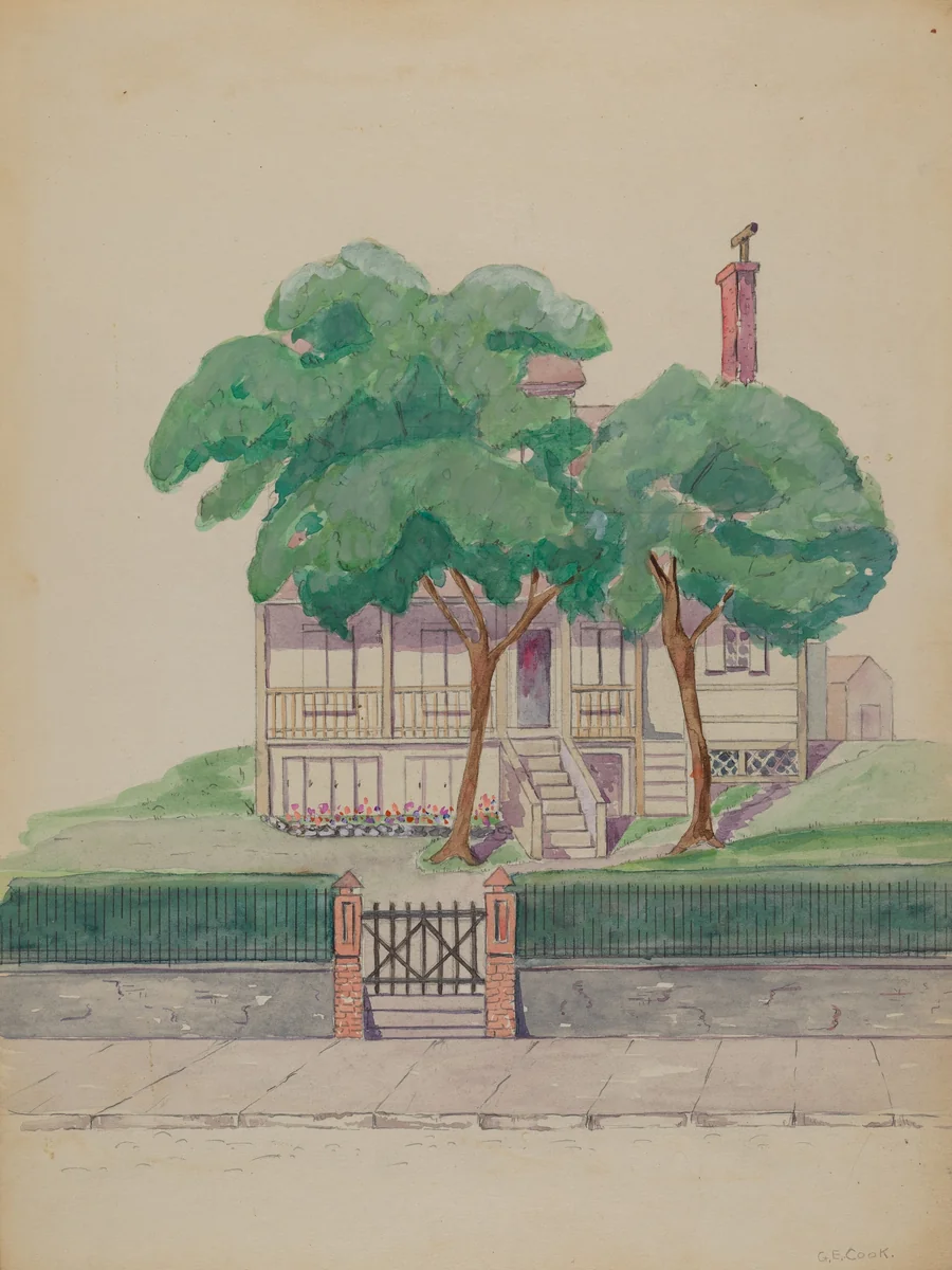Mr. Stewart's House by Gladys Cook, index of american design, 1935-1942