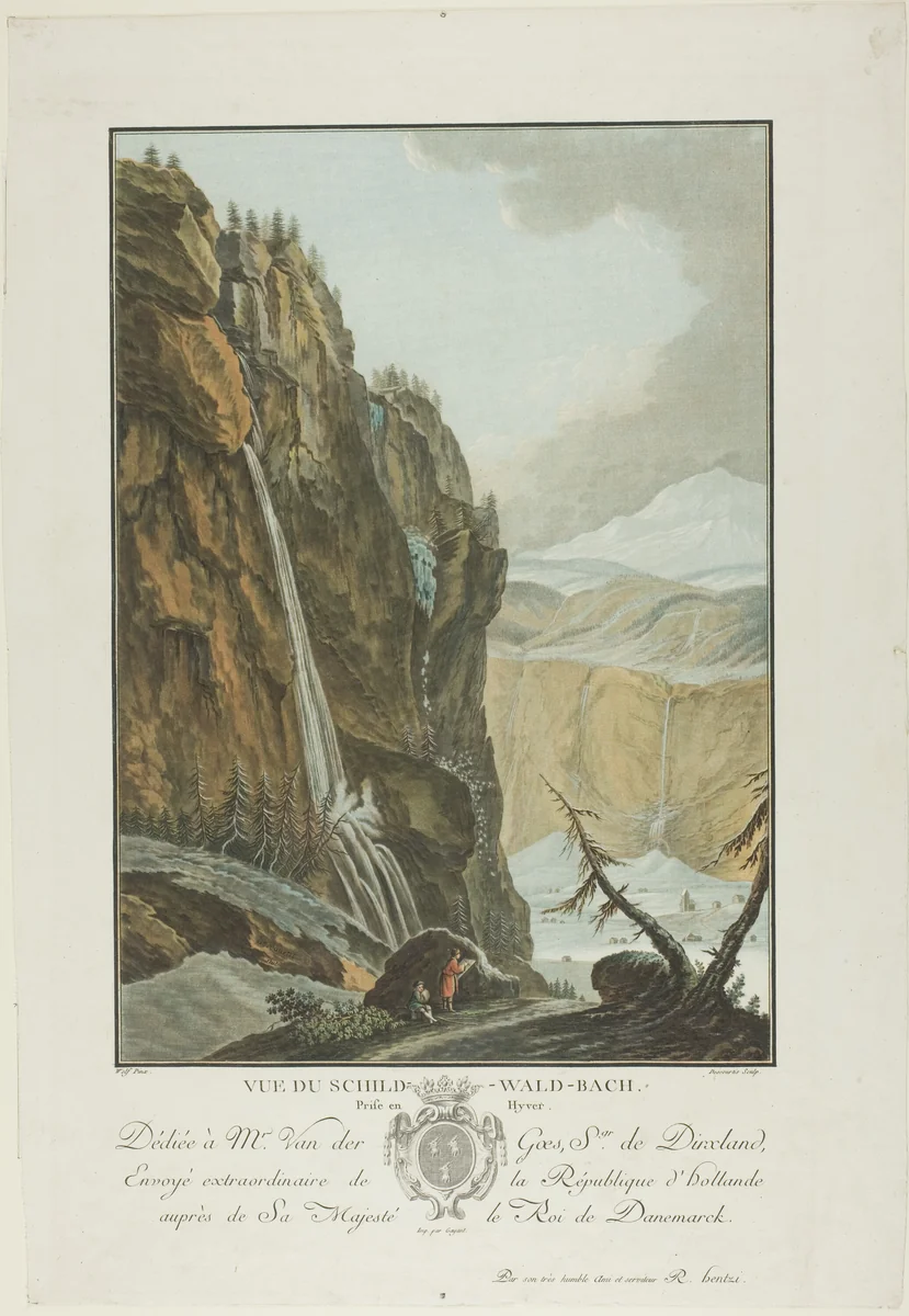 Vue du Schild-Wald-Bach, Prise Enhiver by Charles Melchior Descourtis, print, 1773-1820