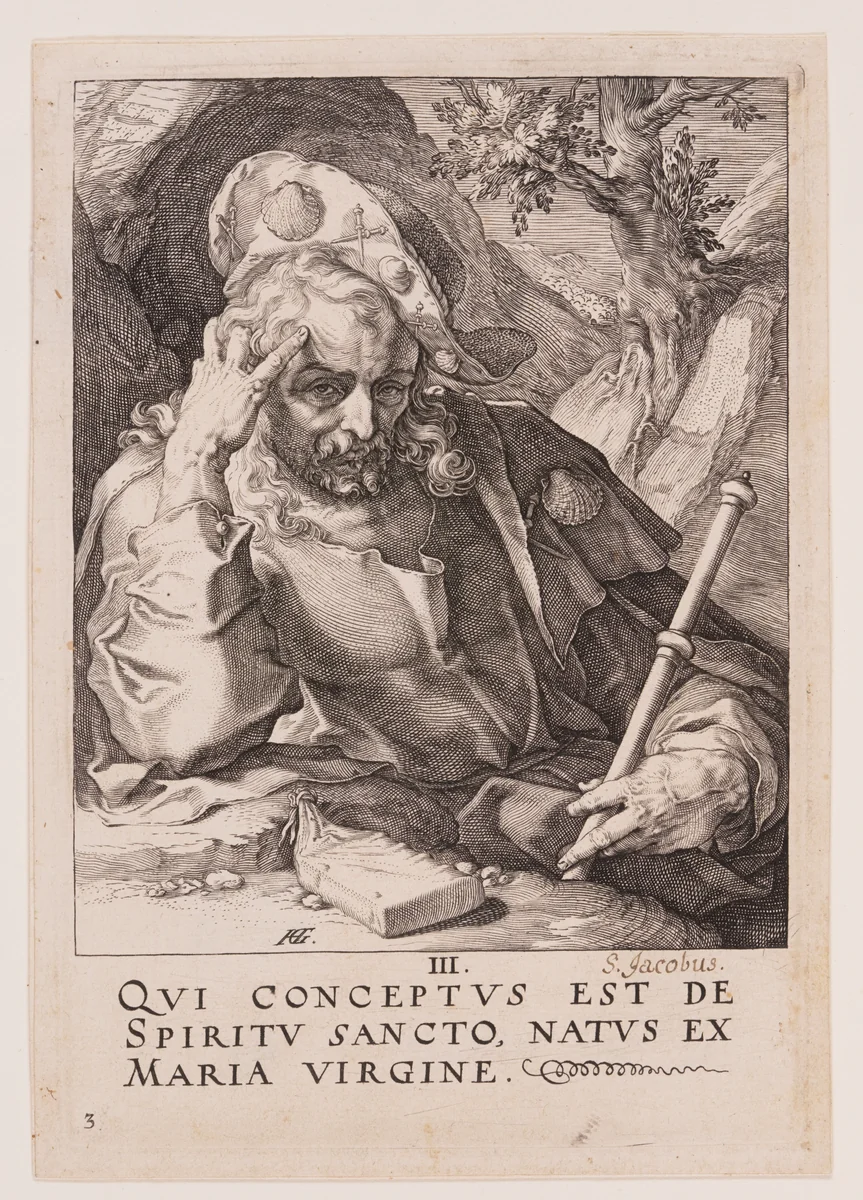 St James the Great, from Christ, the Apostles and St Paul with the Creed by Hendrick Goltzius, print, 1589