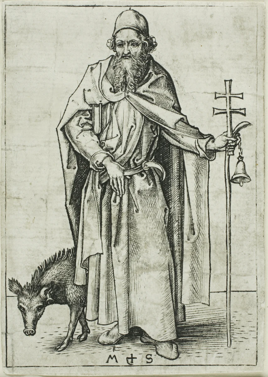 St. Anthony, from Apostles by Martin Schongauer, print, 1450-1491
