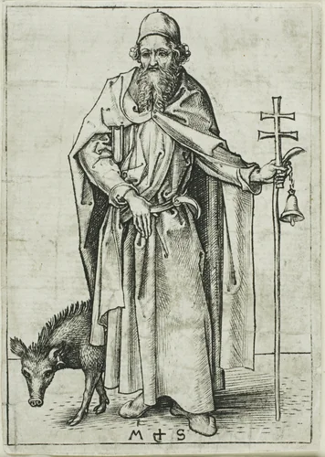 St. Anthony, from Apostles by Martin Schongauer, print, 1450-1491