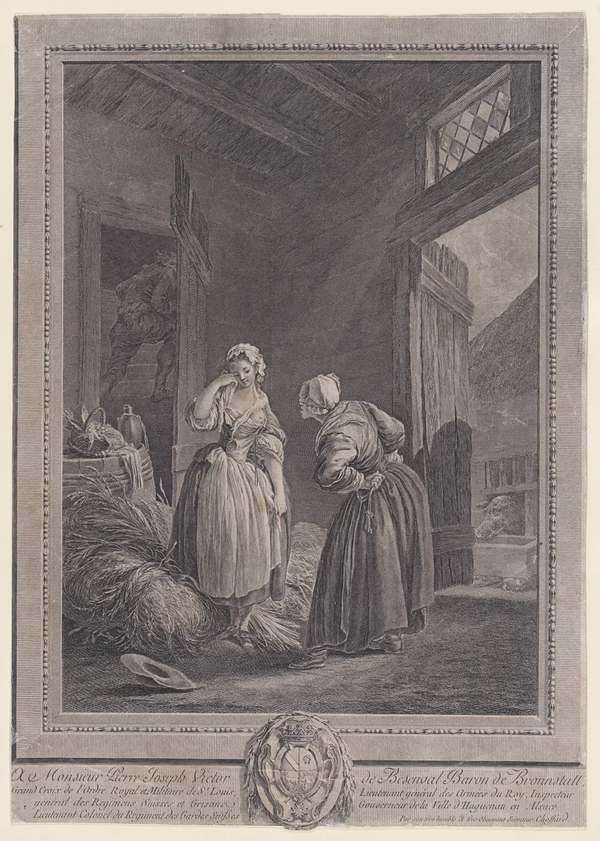 Les amants surpris by Pierre-Antoine Baudouin, print, 1767