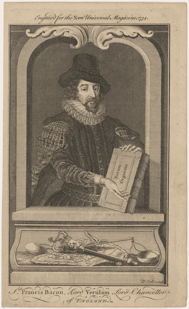 Sir Francis Bacon, Lord Verulam by B. Cole, print, 1754