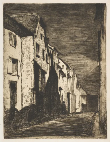 Street at Saverne by James McNeill Whistler, print, 1858