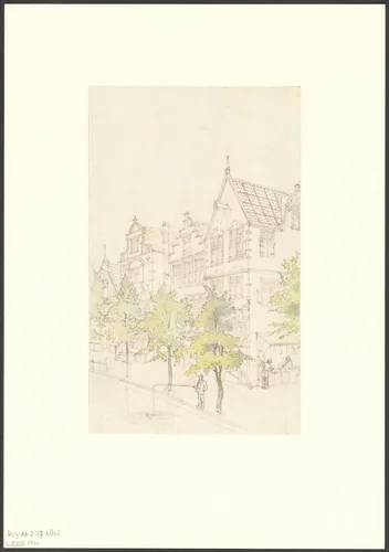 Gezicht op Oud-Holland tijdens de Wereldtentoonstelling voor het Hotel- en Reiswezen in 1895 by Evert Breman, drawing, 1894-1895