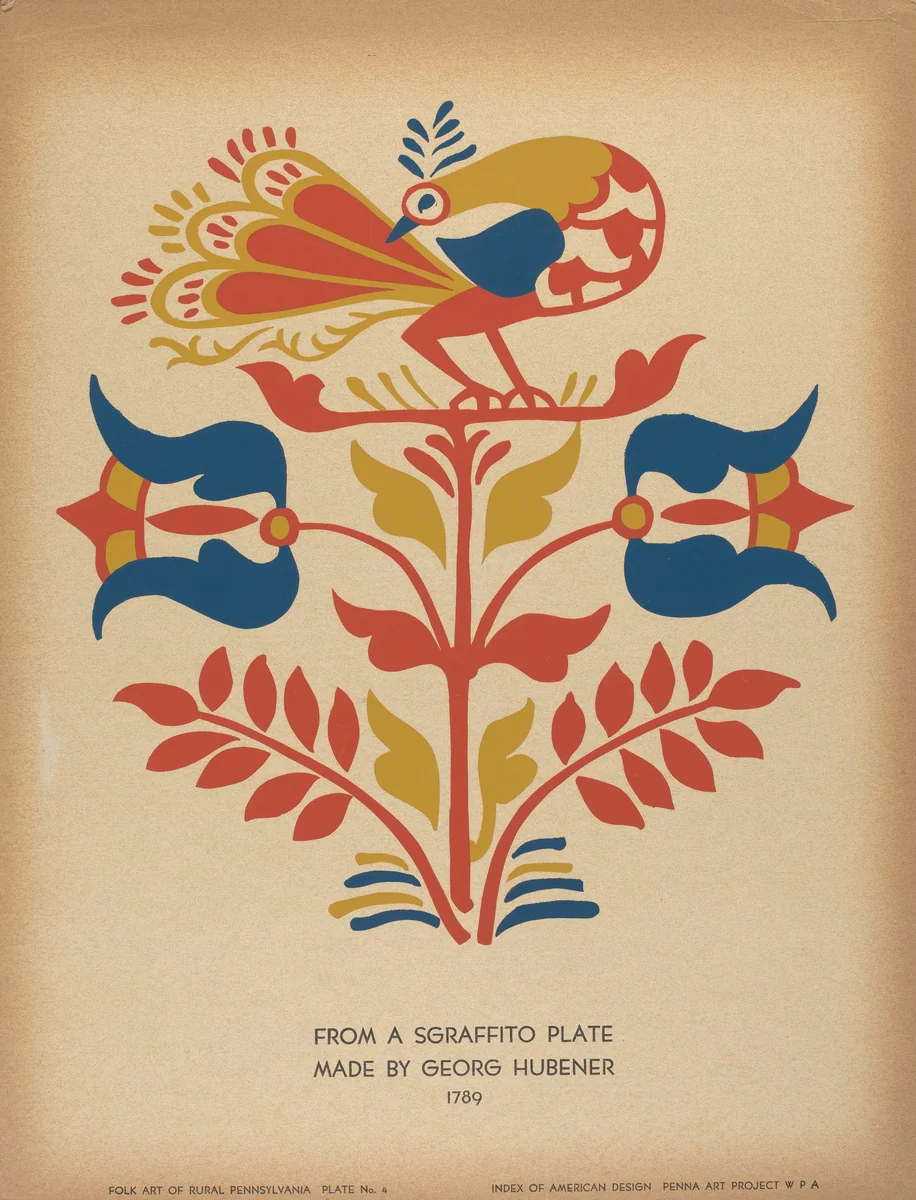 Plate 4: From Portfolio "Folk Art of Rural Pennsylvania" by American 20th Century, index of american design, 1939