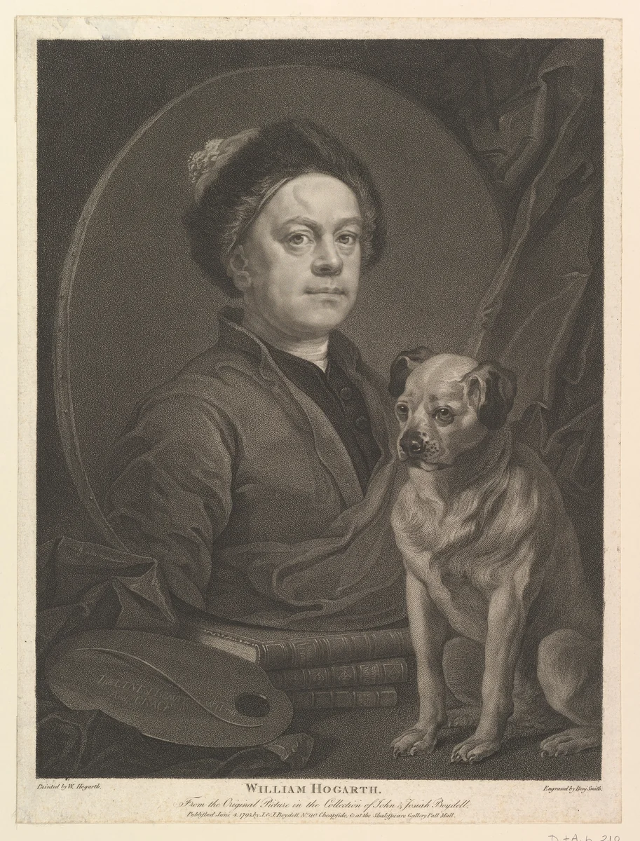 William Hogarth by Benjamin Smith, print, 1795
