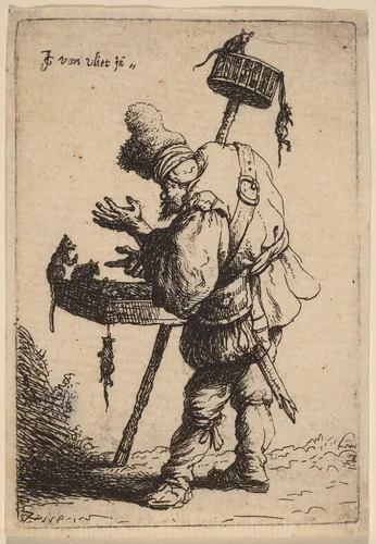 The Rat Catcher by Johannes van Vliet, print, 1632