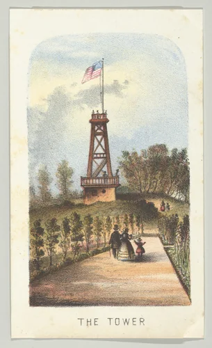 The Tower, from the series, Views in Central Park, New York, Part 2 by Louis Prang & Co., print, 1864