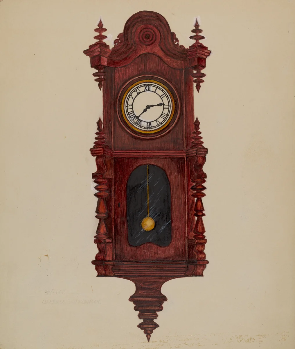 Clock by Florence Stevenson, index of american design, 1936
