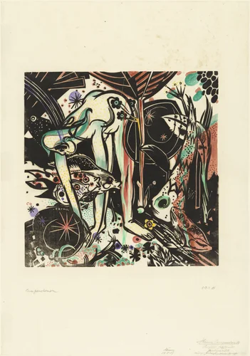 The Fairytale (Das Märchen) by Heinrich Campendonk, print, 1916