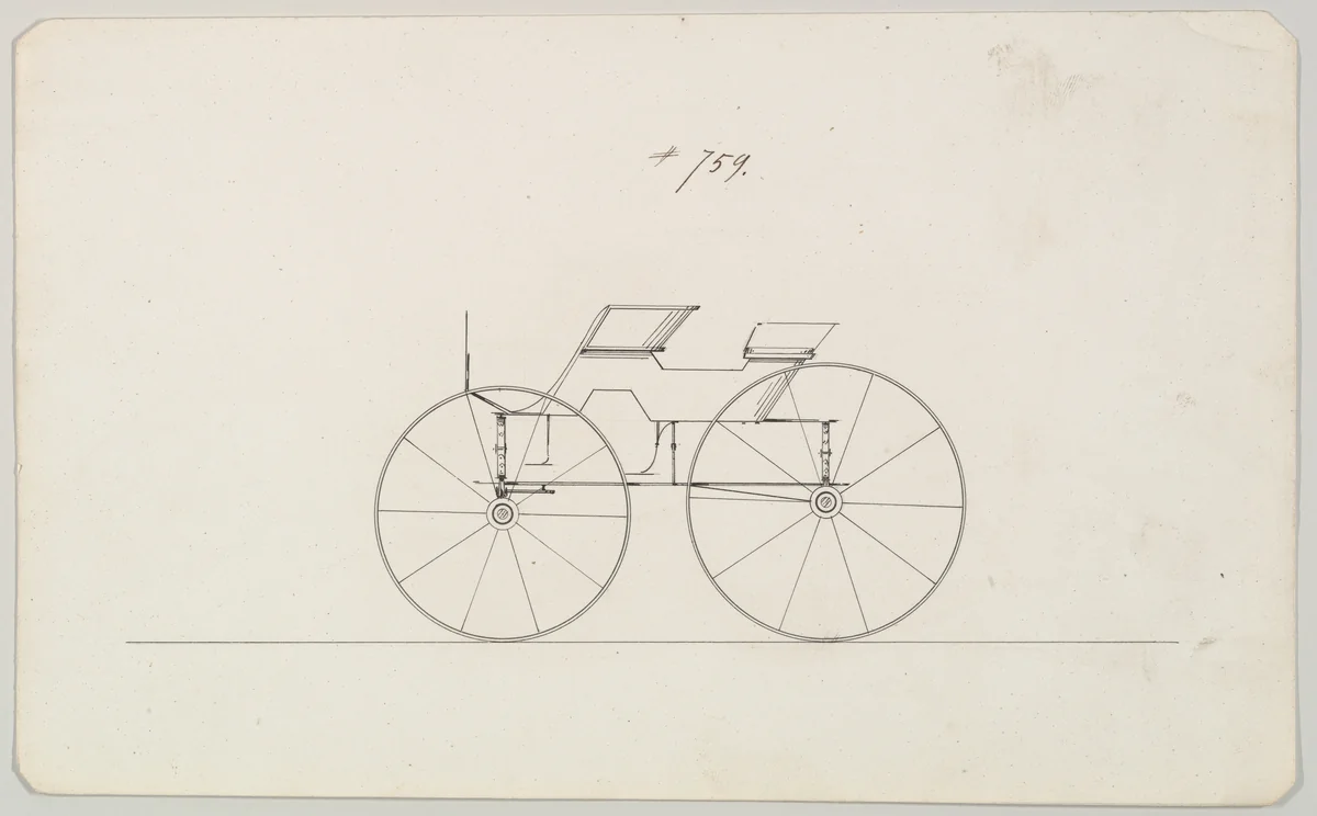 Design for Wagon, no. 759 by Brewster & Co., drawing, 1850-1870