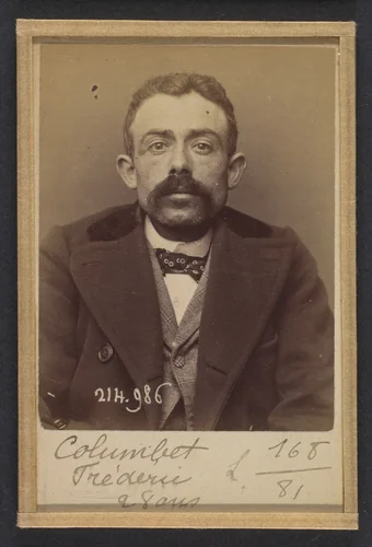 Colombet. Frédéric. 28 ans, né à Prigonnieux (Dordogne). Employé de commerce. Anarchiste. 2/3/94. by Alphonse Bertillon, photograph, 1894