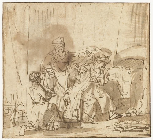 Manius Curius Dentatus Refusing the Gifts of the Samnites by anonymous, drawing, 1635-1700