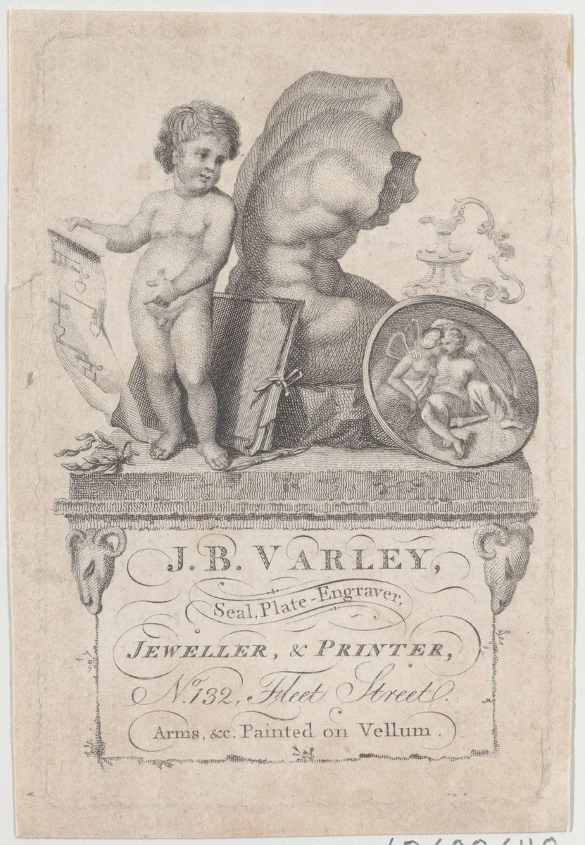 Trade Card for J.B. Varley, Jeweller and Printer by anonymous, print, 1800-1900