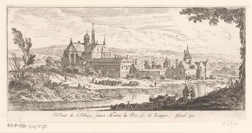 Gezicht op de abdij van Saint-Martin by Israël Silvestre, print, 1650