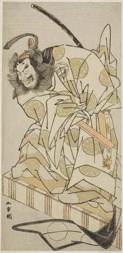 The Actor Nakajima Mihoemon II as Bomon no Saisho Kiyotada in the Play Oyafune Taiheiki, Performed at the Ichimura Theater in the Eleventh Month, 1775 by Katsukawa Shunsho (勝川 春章), print, 1779-1780