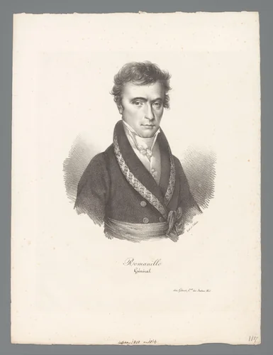 Portret van generaal Romanillo by anonymous, print, 1823
