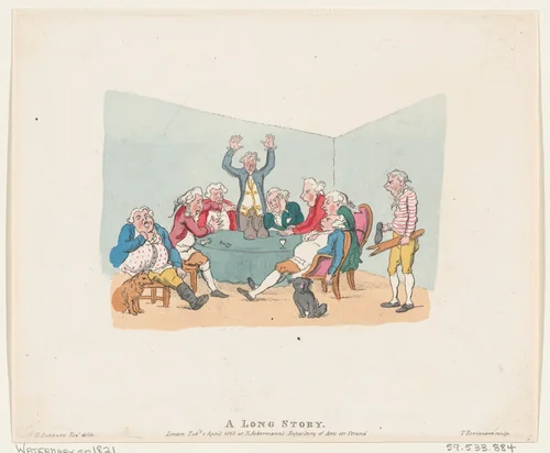 A Long Story by Thomas Rowlandson, print, 1803-1821