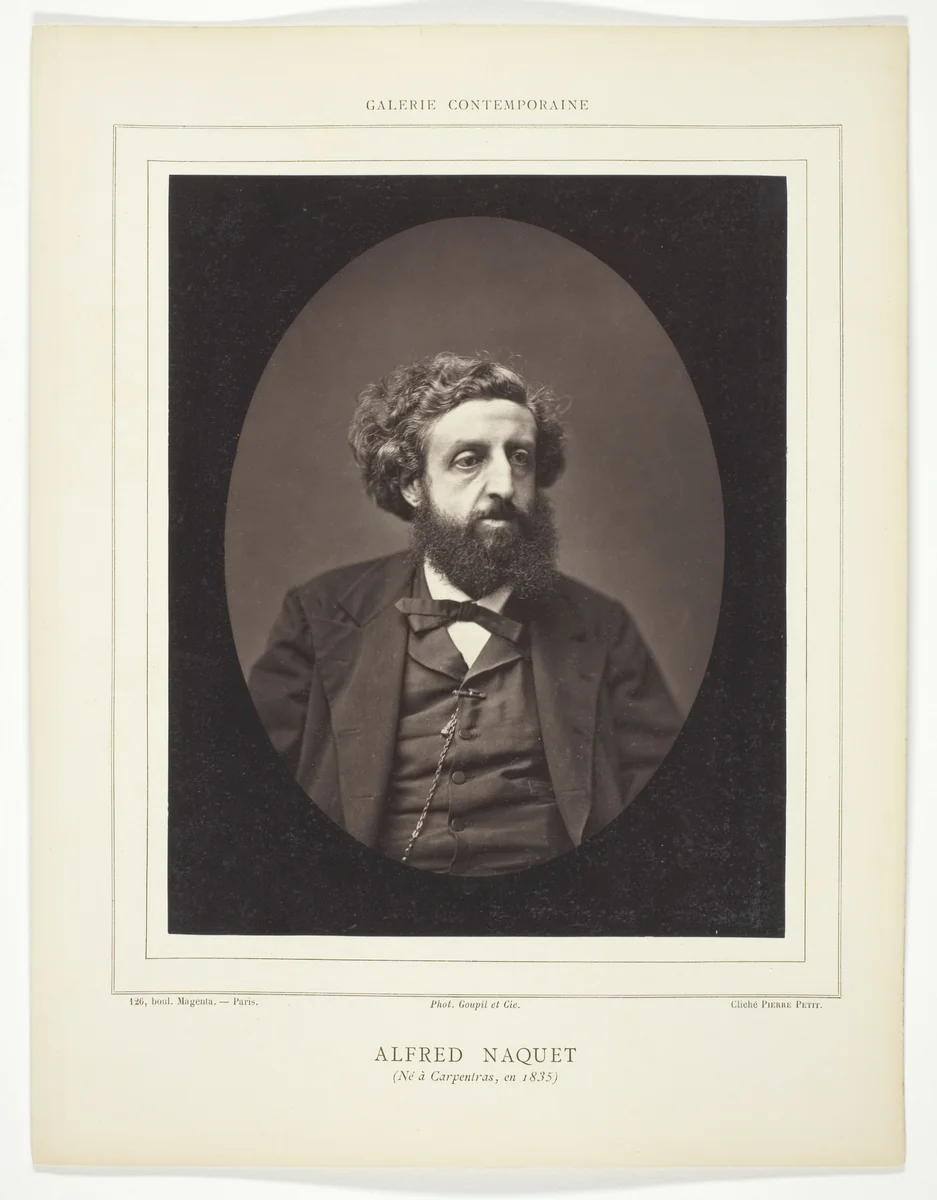 Alfred Naquet (French chemist and politician, 1834-1916) by Pierre Petit, photograph, 1871-1879