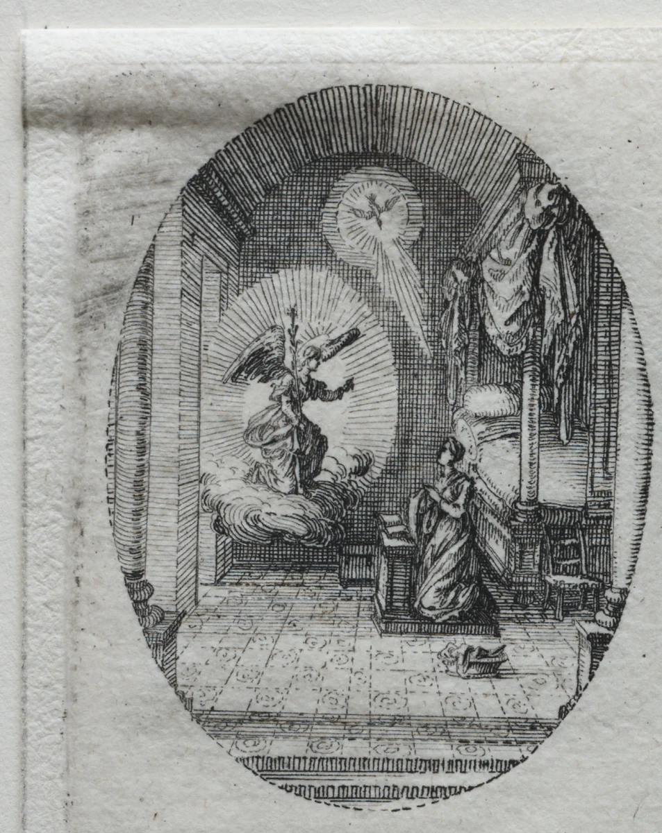 The Mysteries of the Passion: The Annunciation by Jacques Callot, print, 1631