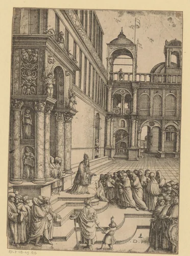Presentatie van Maria in de tempel by Unknown, print, 1522