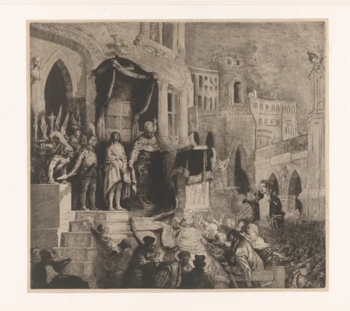 Christus aan het volk getoond (Ecce Homo) by Jean Pierre Norblin de la Gourdaine, print, 1755-1830