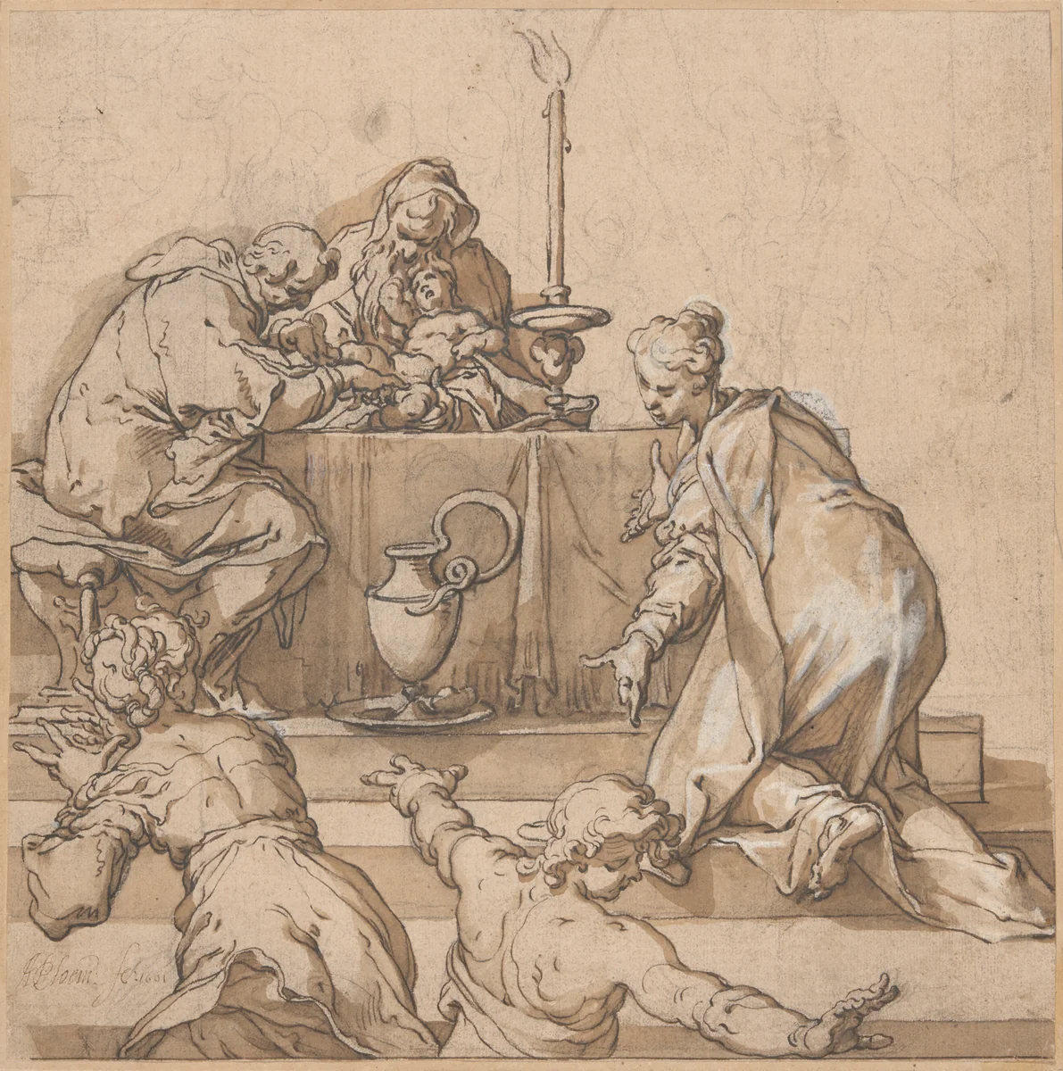 The Circumcision by Abraham Bloemaert, drawing, 1601