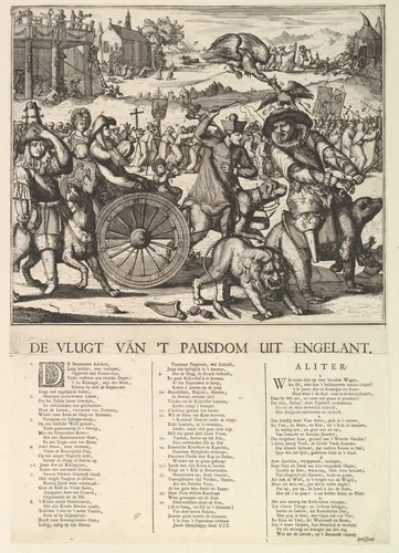 De Vlugt van 't Pausdom by Romeyn de Hooghe, print, 1660-1708