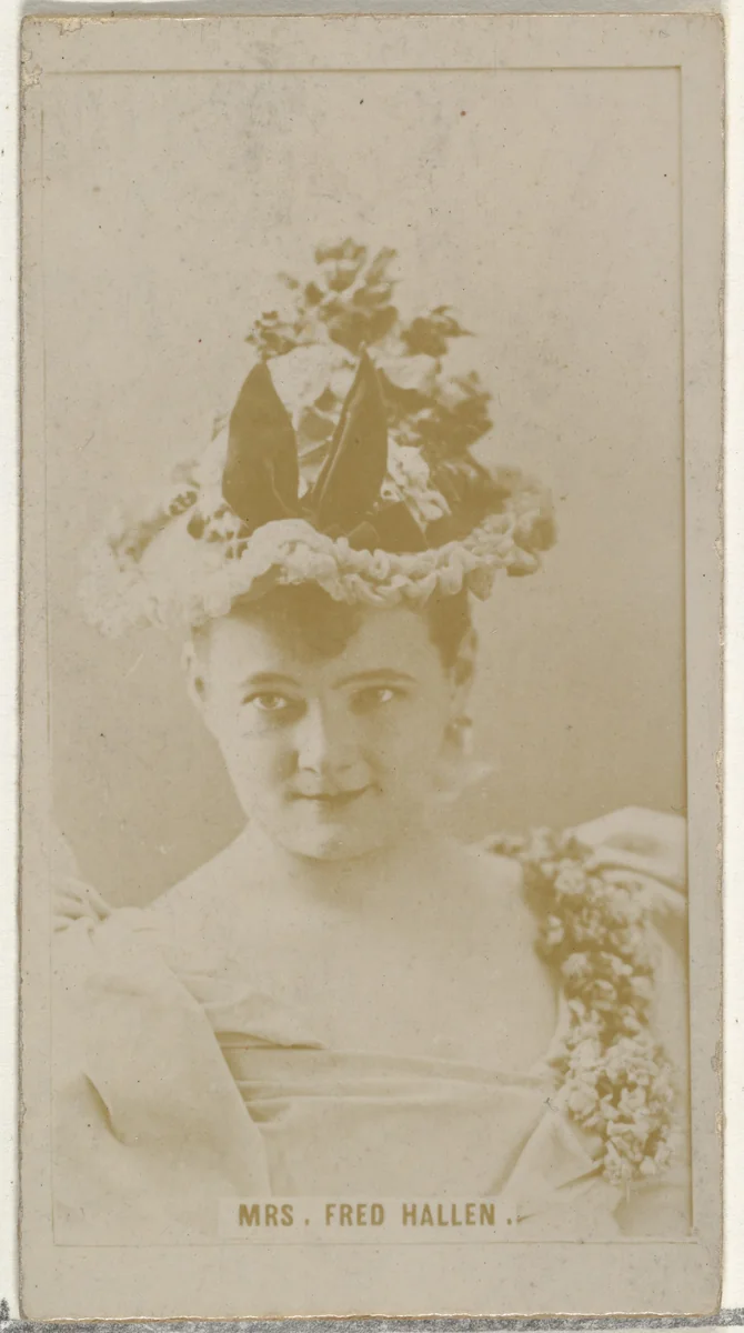 Mrs. Fred Hallen, from the Actors and Actresses series (N145-8) issued by Duke Sons & Co. to promote Duke Cigarettes by W. Duke, Sons & Co., photograph, 1890-1895