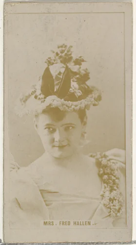Mrs. Fred Hallen, from the Actors and Actresses series (N145-8) issued by Duke Sons & Co. to promote Duke Cigarettes by W. Duke, Sons & Co., photograph, 1890-1895