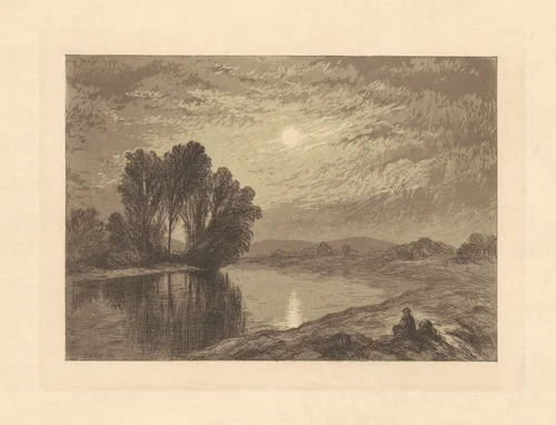 Moonlight on the Androscoggin by John Henry Hill, print, 1866
