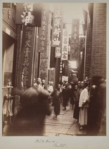 A Commercial Street in Guangzhou by Lai Fong, photograph, 1875-1885