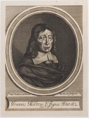 John Milton by William Faithorne, print, 1670