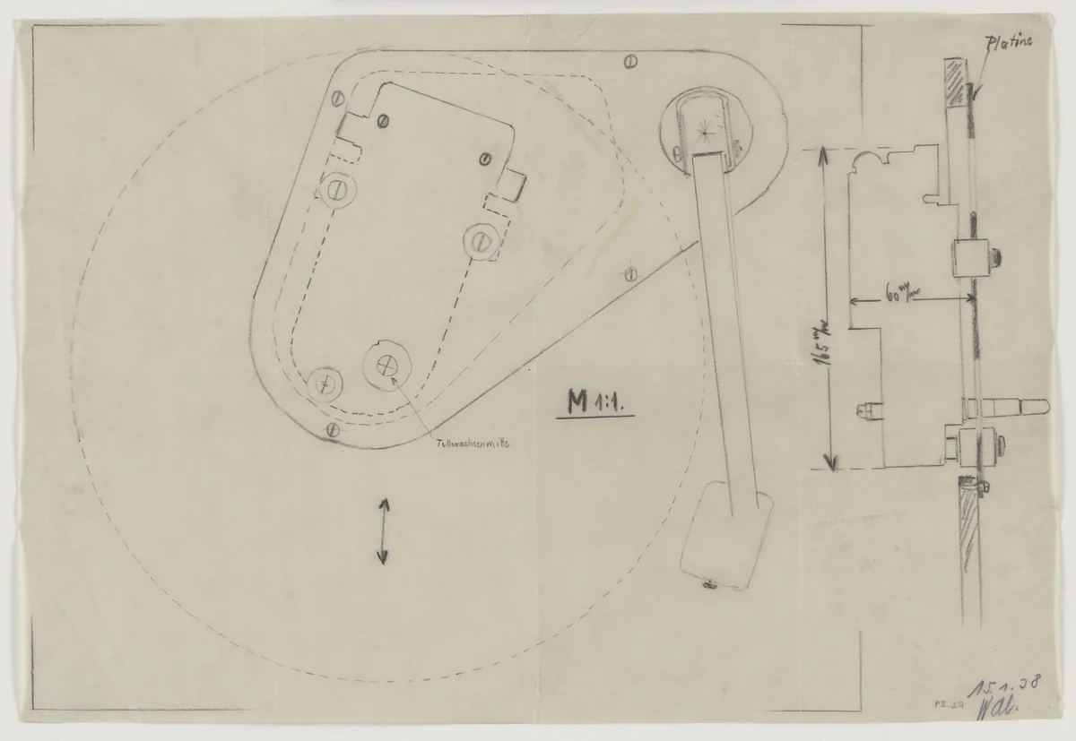 Design for Telefunken Record Player, Sections by Lilly Reich, mies van der rohe archive, 1938
