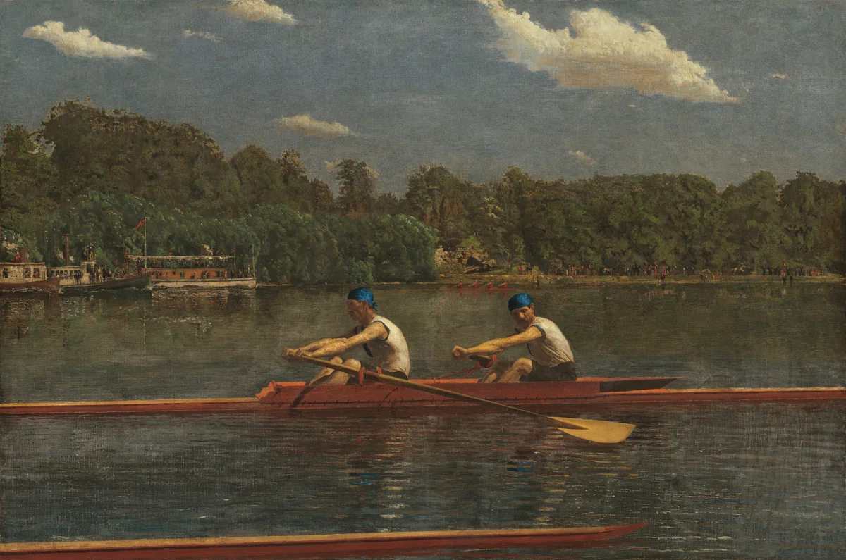 The Biglin Brothers Racing by Thomas Eakins, painting, 1872