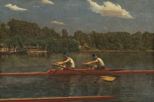 The Biglin Brothers Racing by Thomas Eakins, painting, 1872