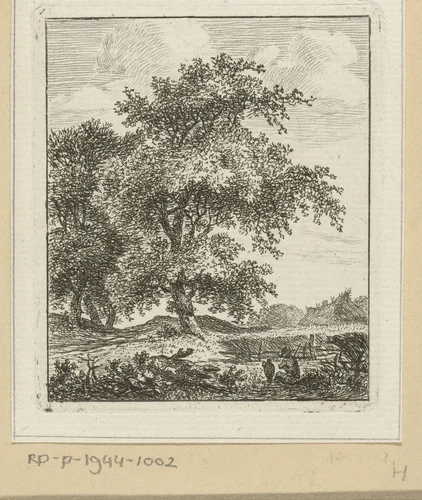 Landschap met man met kruik by Hermanus Fock, print, 1781-1822