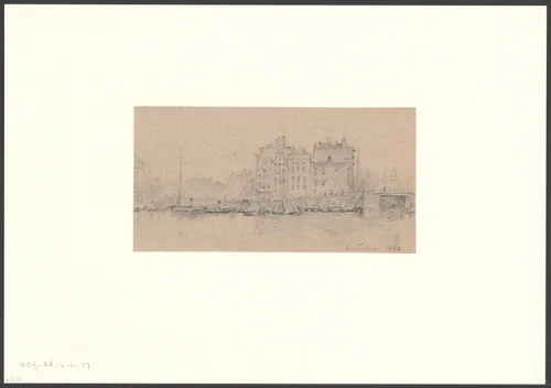 Gezicht op de Prins Hendrikkade by Carel Nicolaas Storm van 's-Gravesande, drawing, 1880