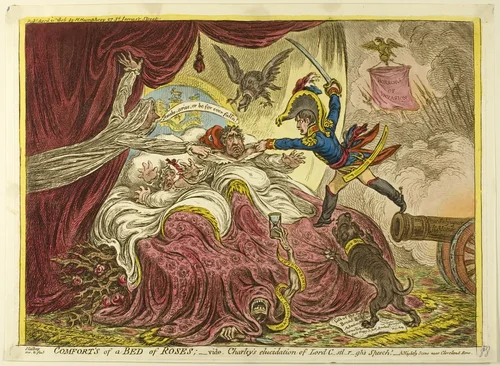 Comforts of a Bed of Roses by James Gillray, print, 1806
