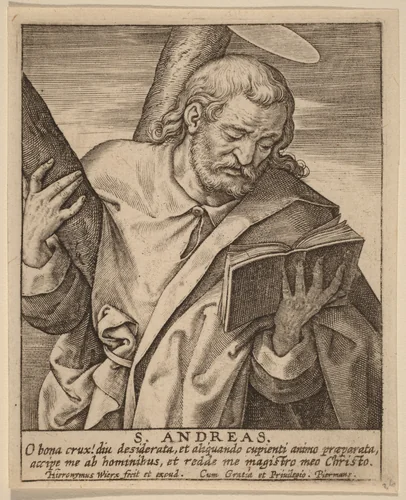 S. Andreas by Hieronymus Wierix, print, 1553-1619