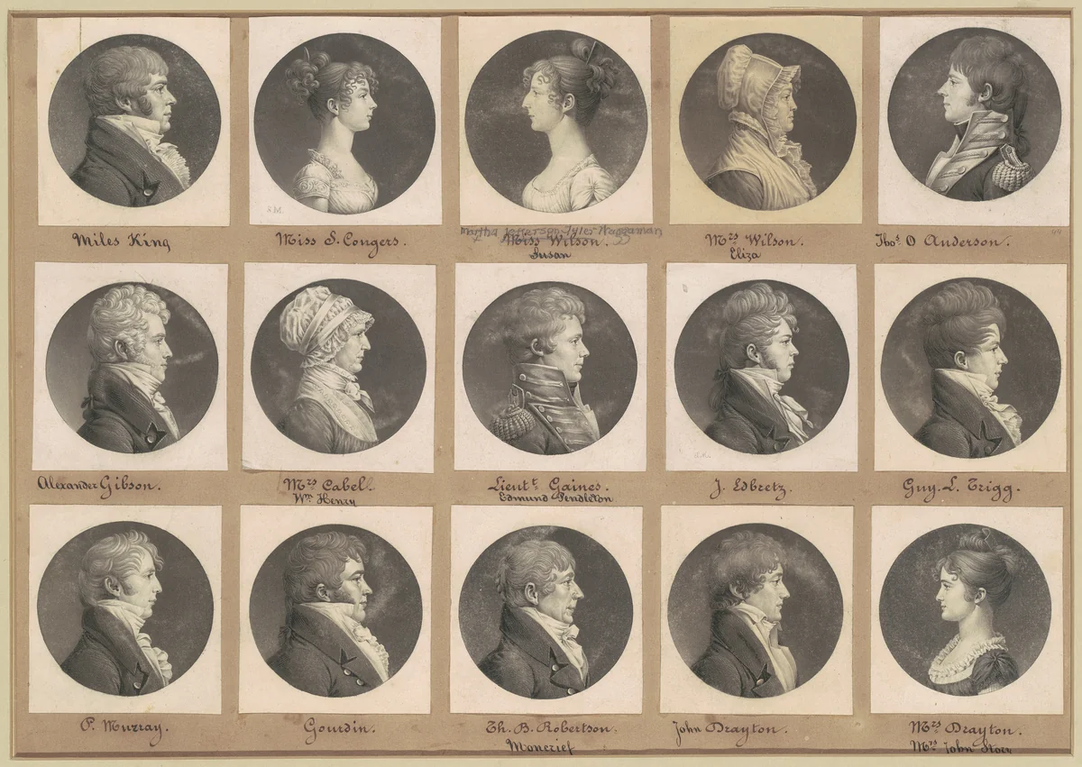Saint-Mémin Collection of Portraits, Group 44 by Charles B. J. Févret de Saint-Mémin, volume, 1807-1809