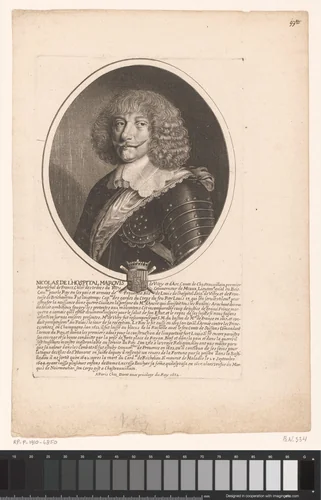 Portret van Nicolas de L'Hospital by Pierre Daret, print, 1652