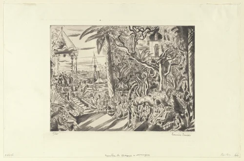 The Band Stand, Menton (Menton, le kiosque à musique) by Hermine David, print, 1890