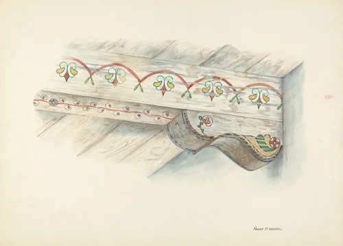 Painted Decorations on Ceiling by Harry Mann Waddell, index of american design, 1939