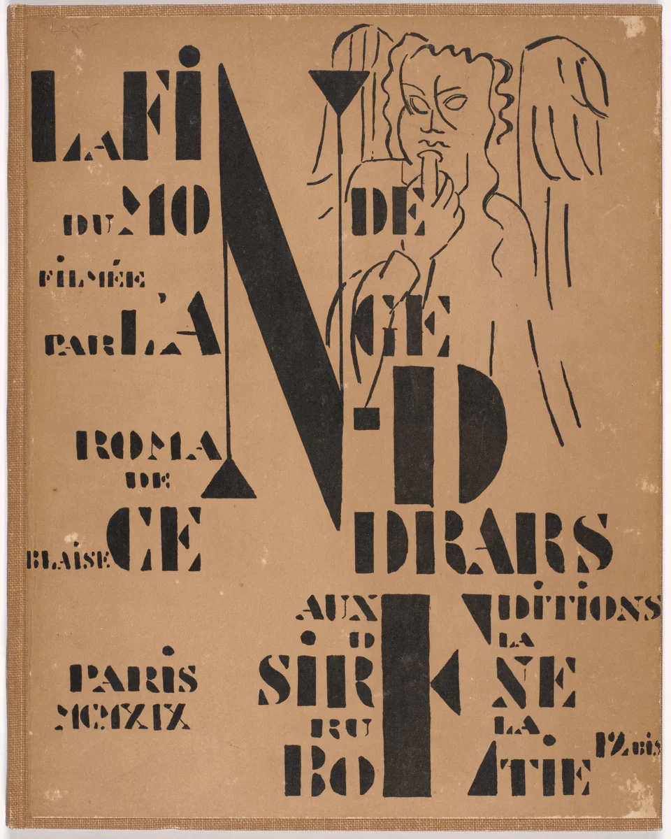 Front cover from La Fin du monde filmée par l'ange de N.-D. (The End of the World Filmed by the Angel of Notre Dame) by Fernand Léger, illustrated book, 1919